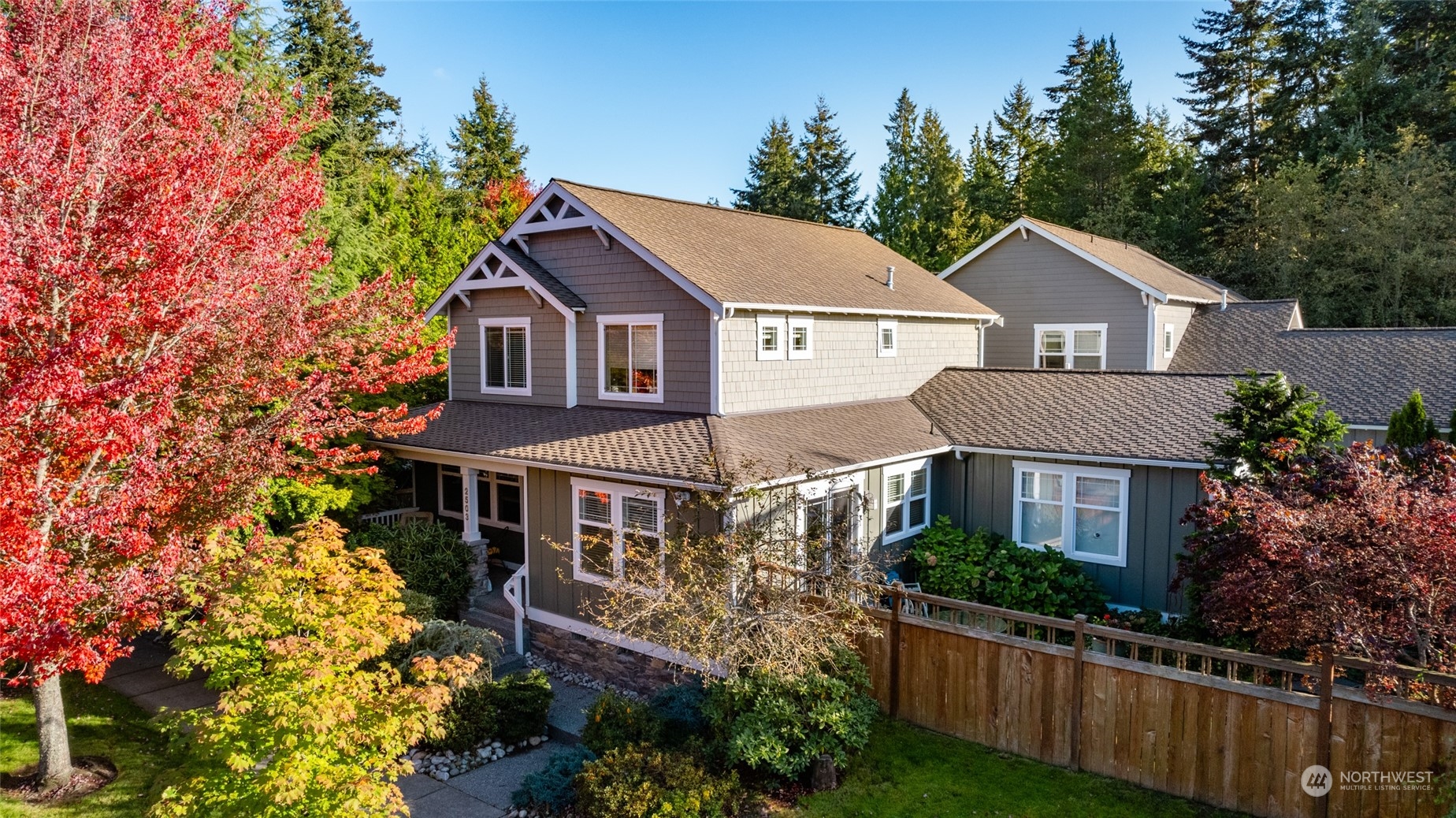 front view of a house with a yard