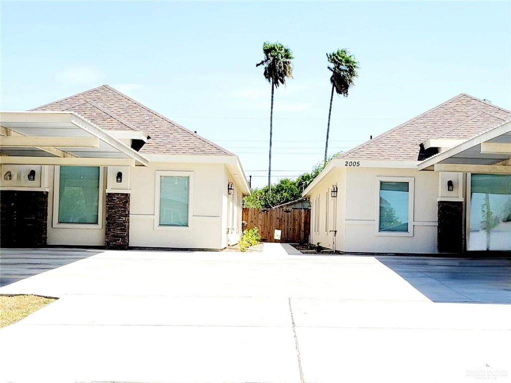 View of front of home with a patio area