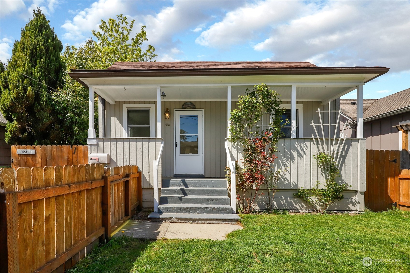 front view of a house with a porch