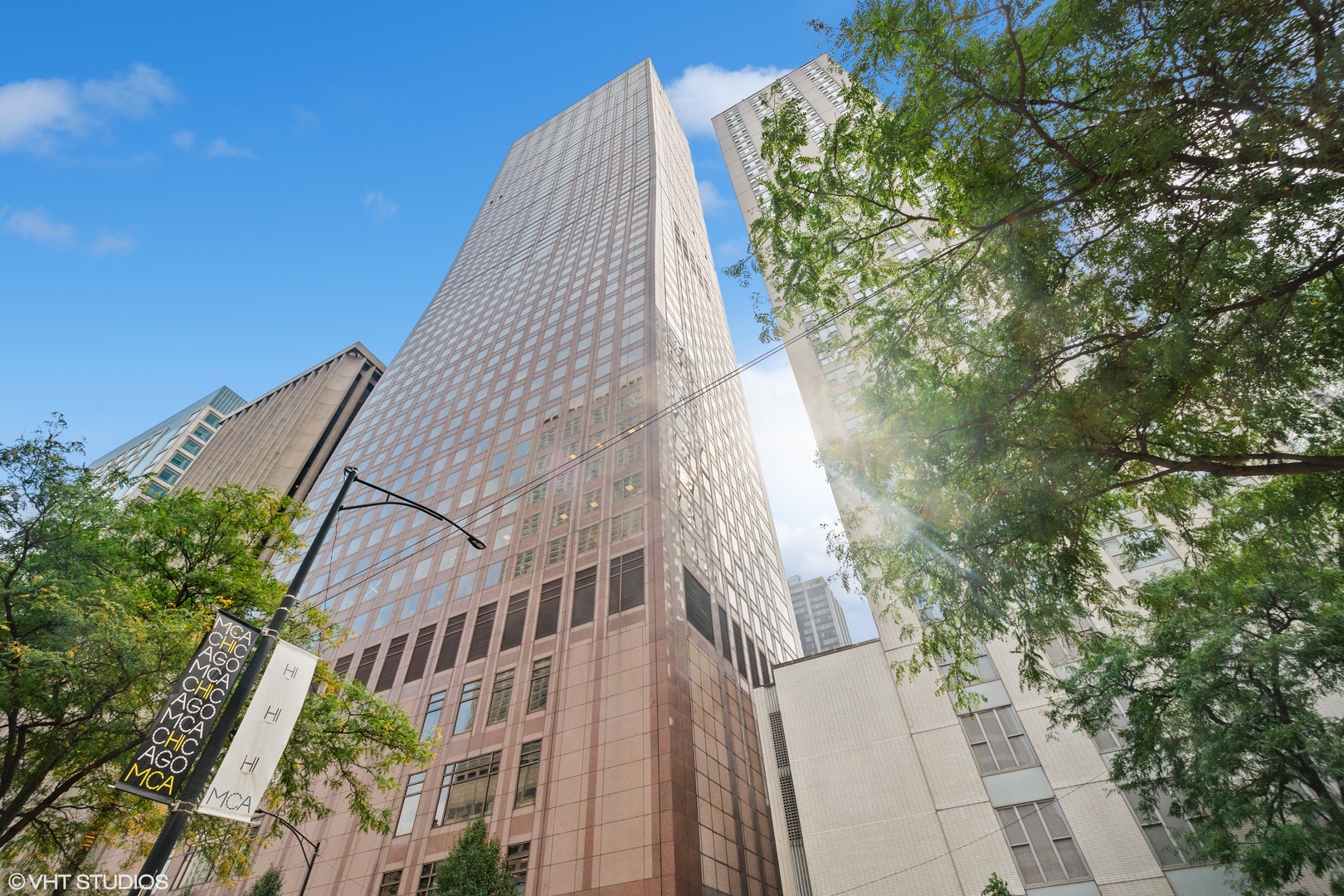 a view of a tall building