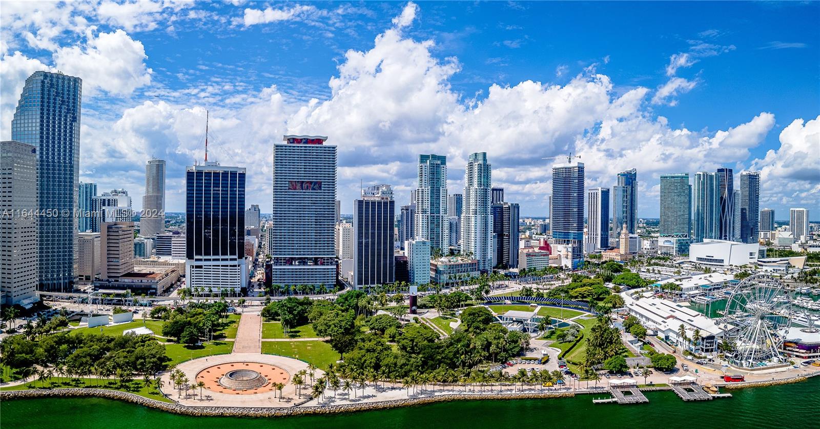 a view of a city with tall buildings