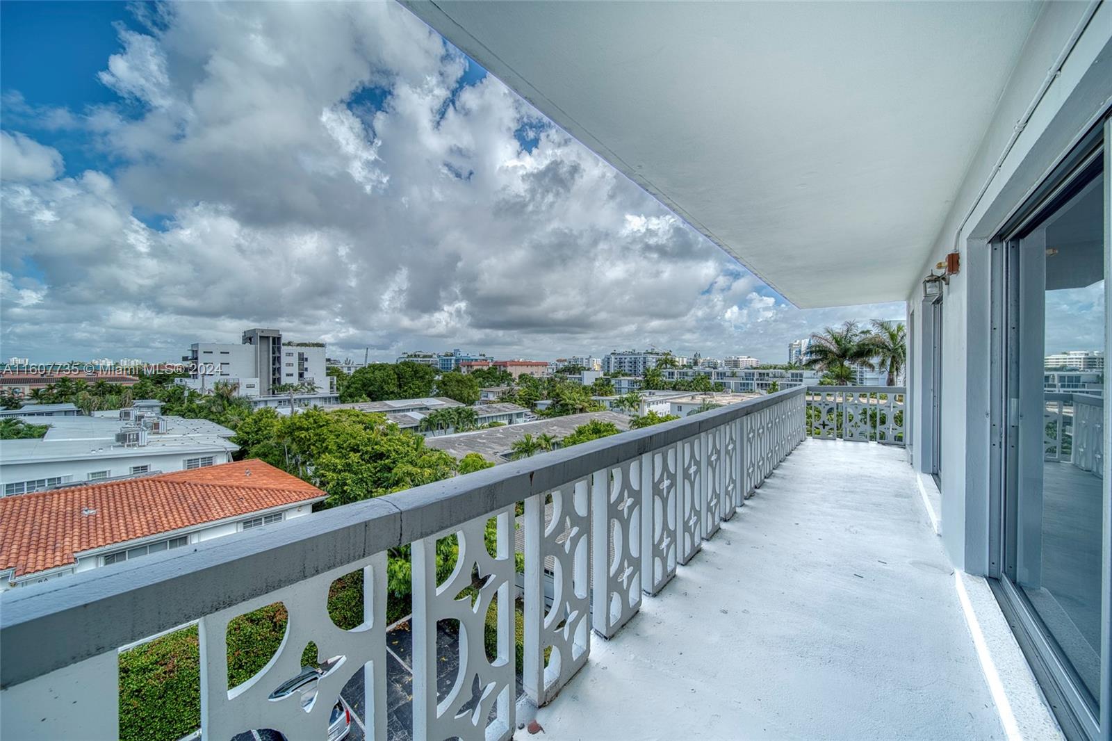 a city view from balcony