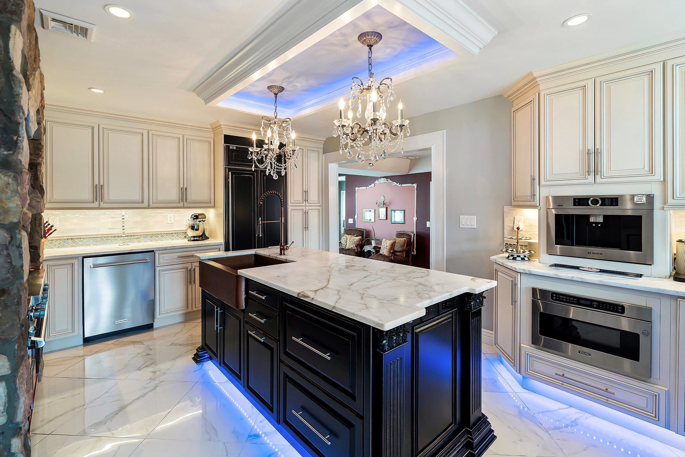 a kitchen with a stove and a refrigerator