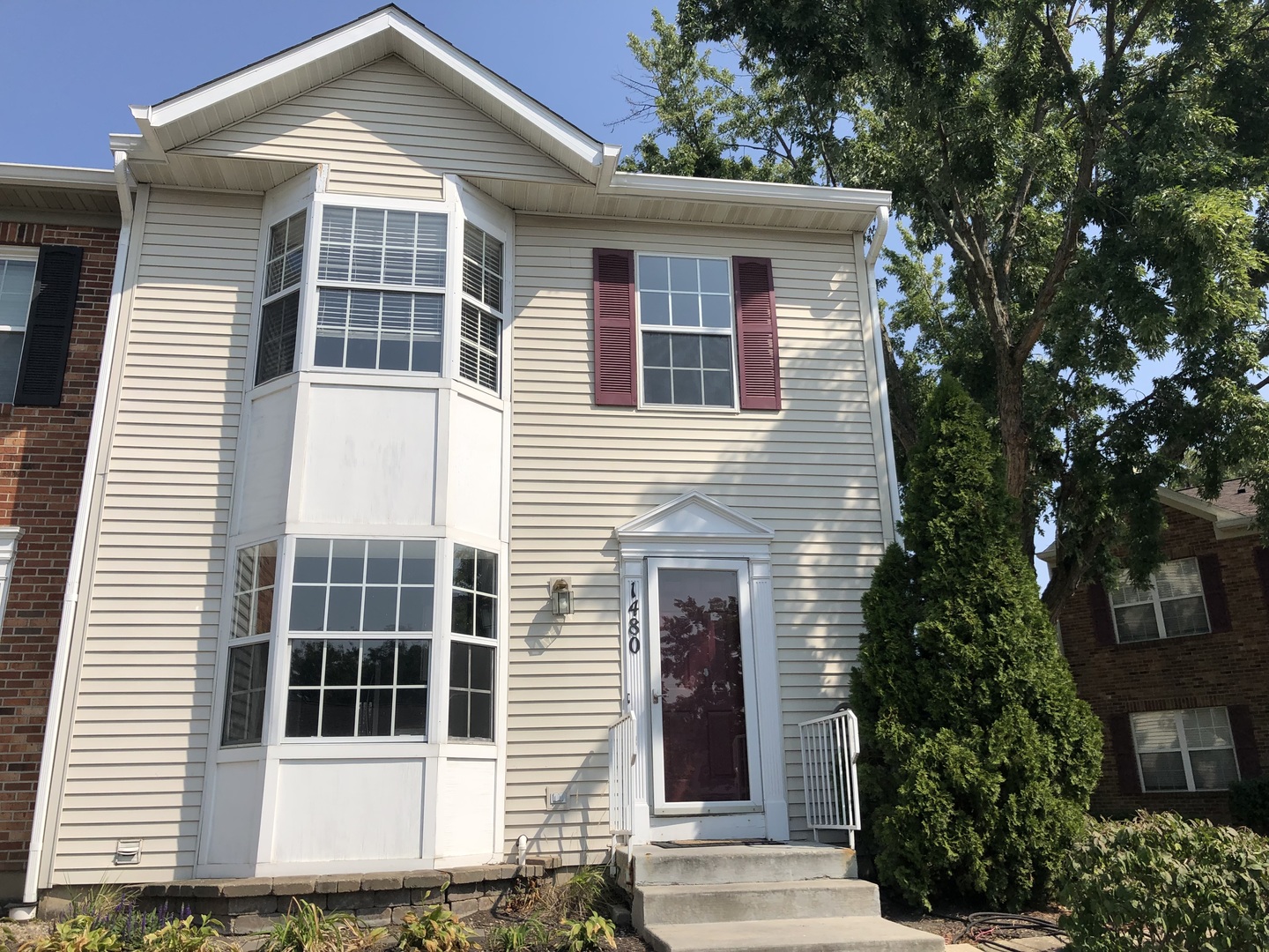 a front view of a house