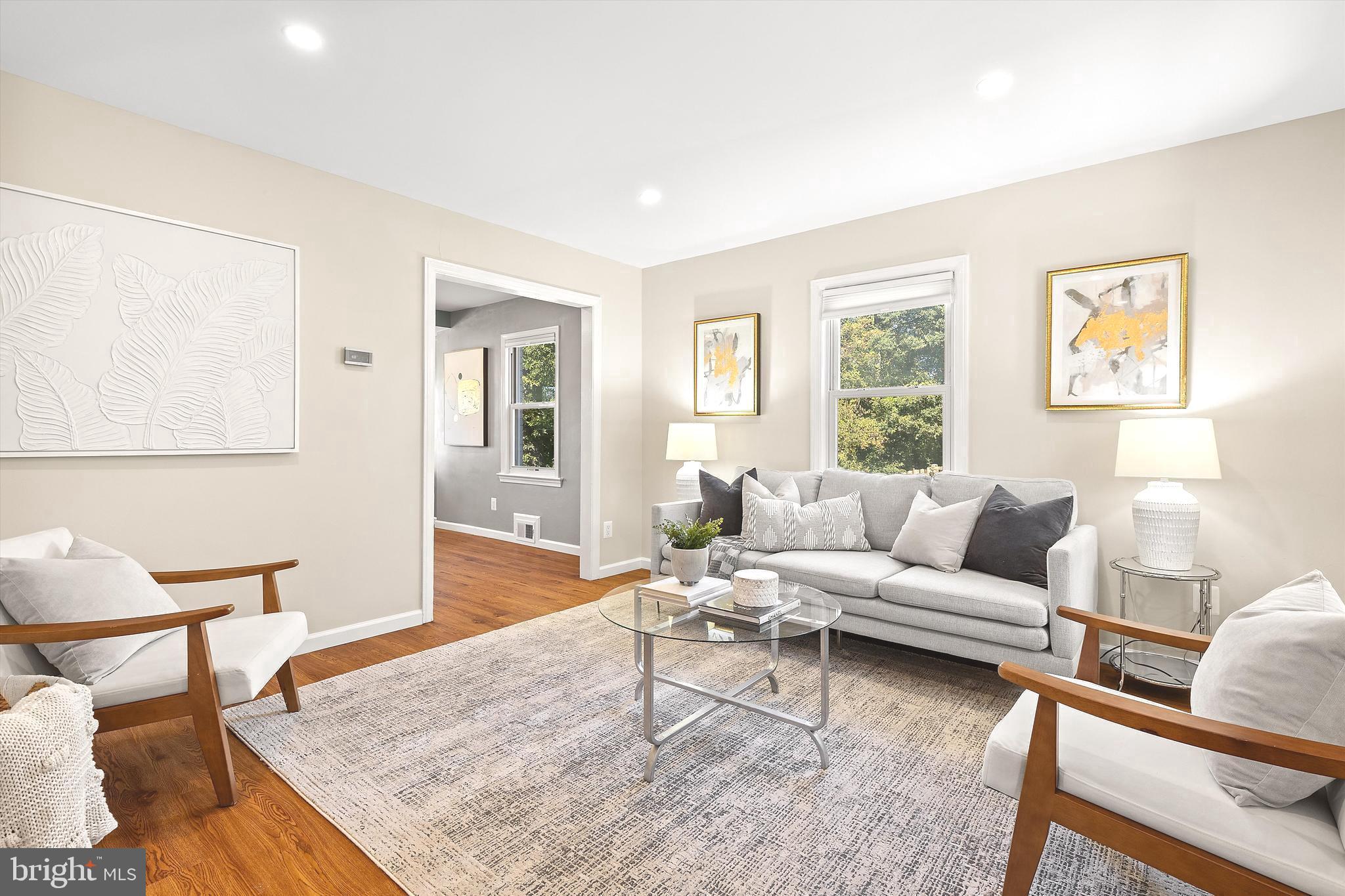 a living room with furniture and a couch