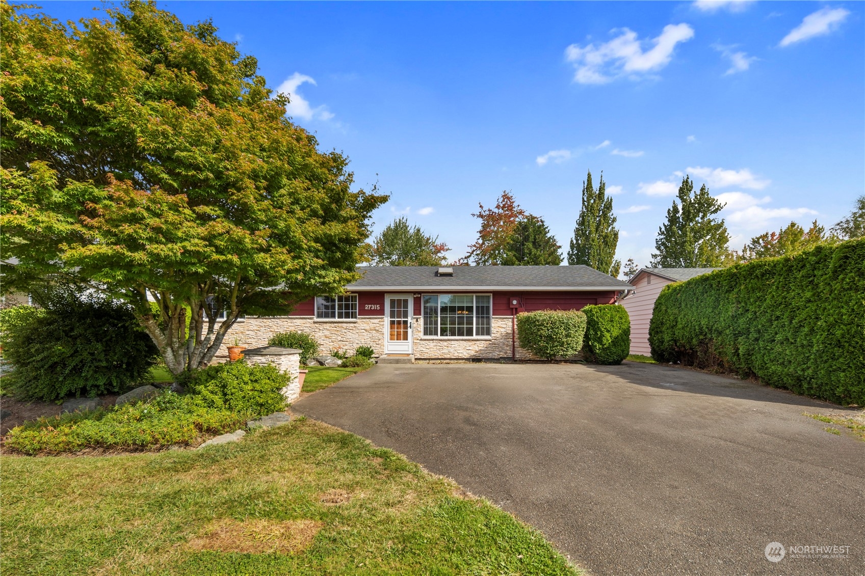 a view of a house with a patio