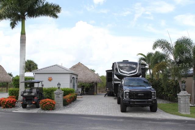 a car parked in front of a house