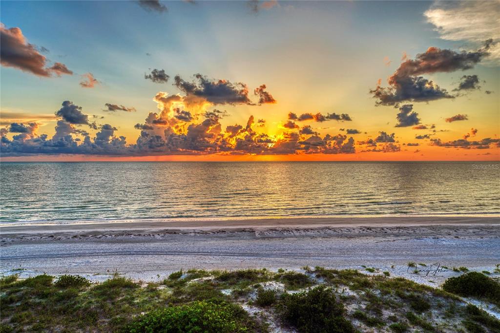 a view of an ocean and beach