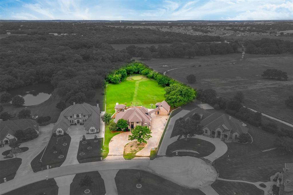 an aerial view of a house