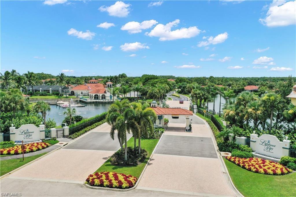 a view of a garden with a patio