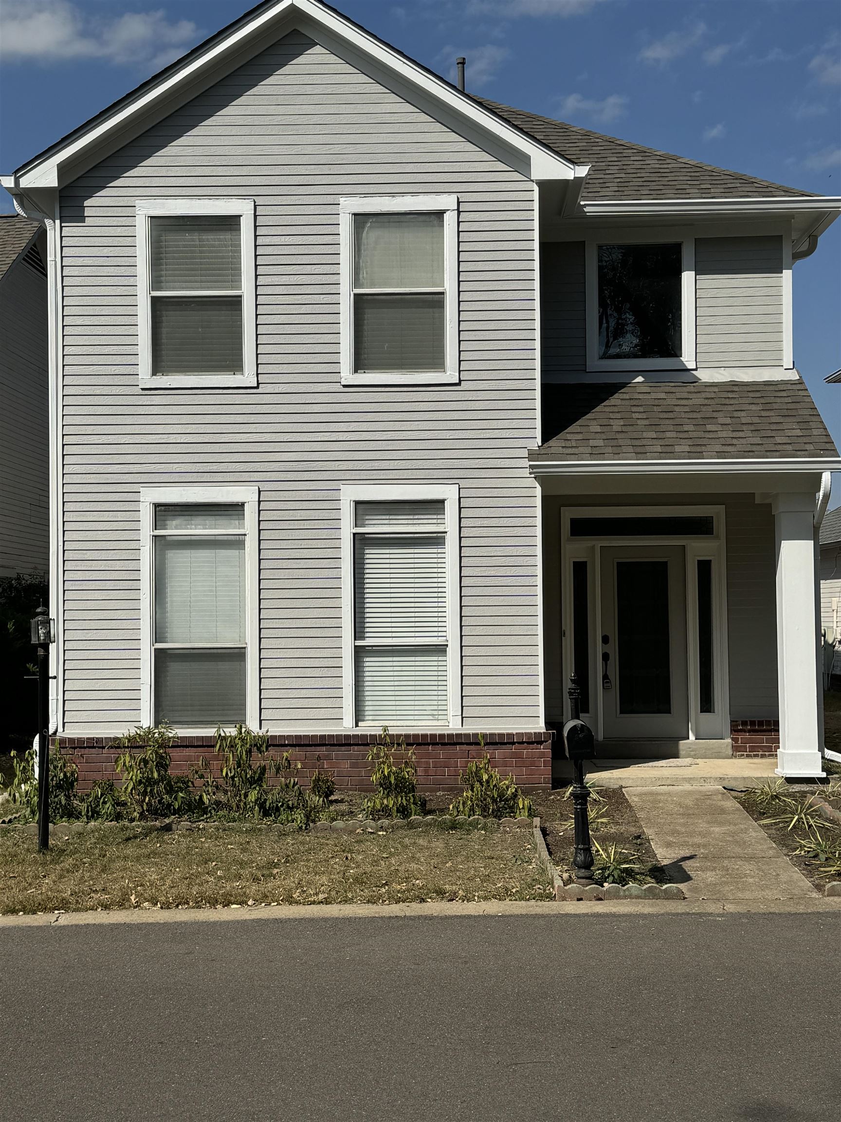 a front view of a house