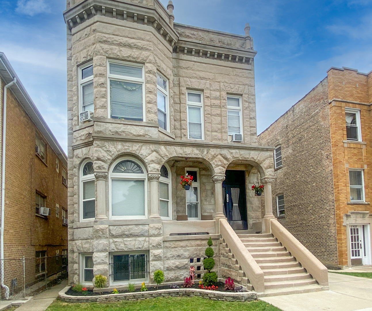 a front view of a house