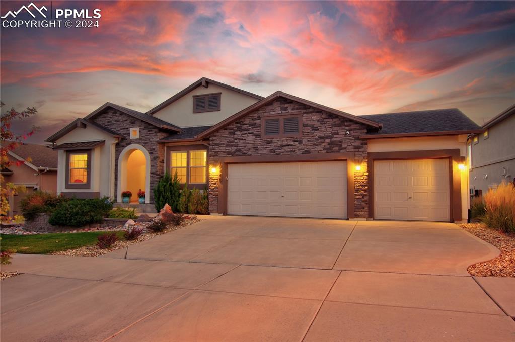 Front of home at dusk