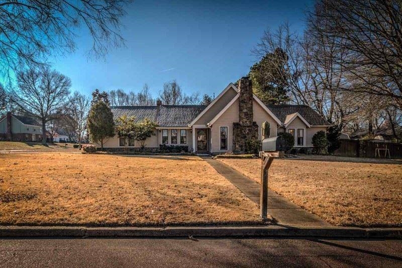 View of front of home with a front yard