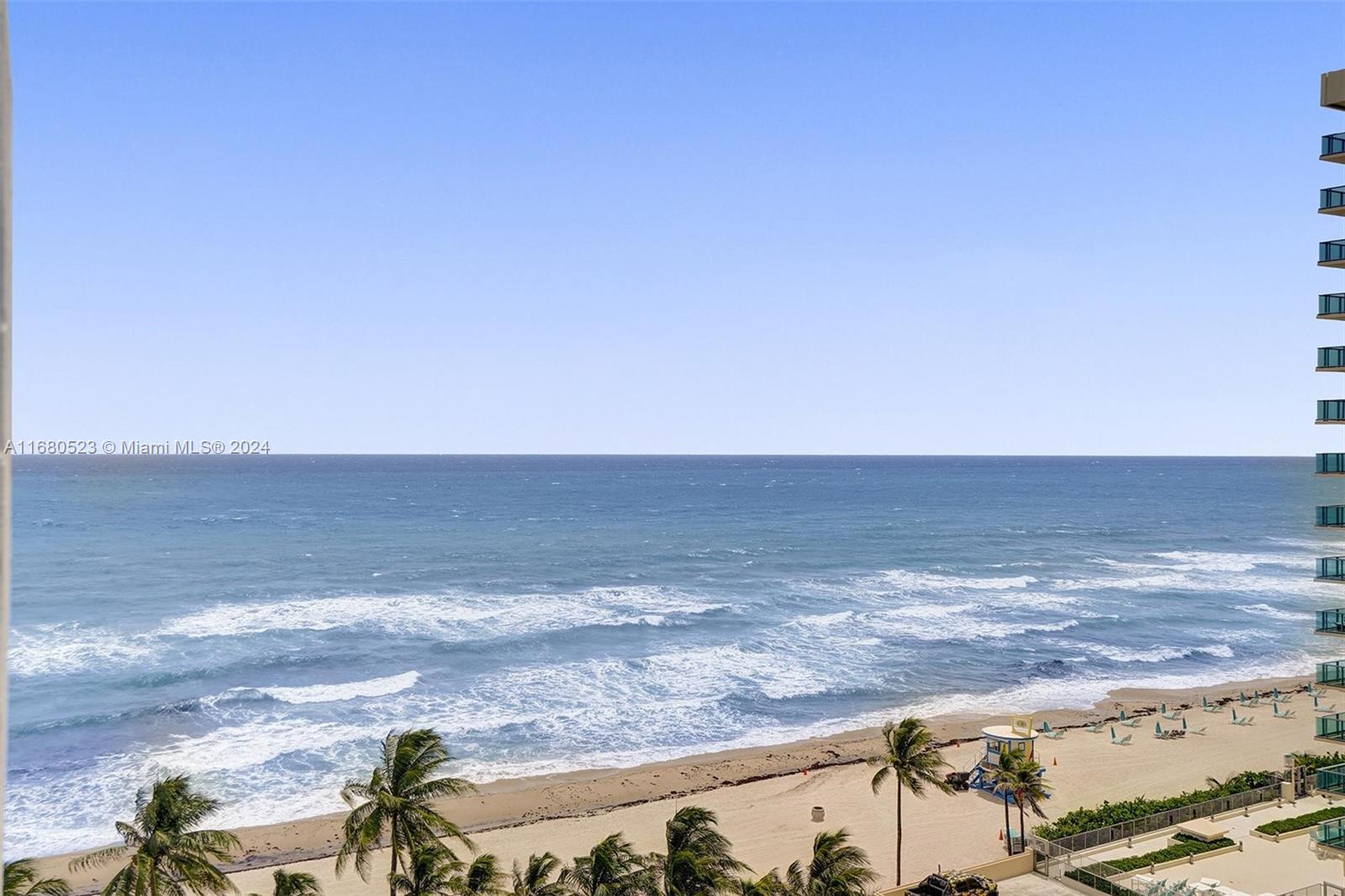 a view of an ocean and beach