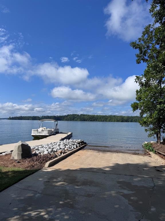 a view of a lake from a balcony