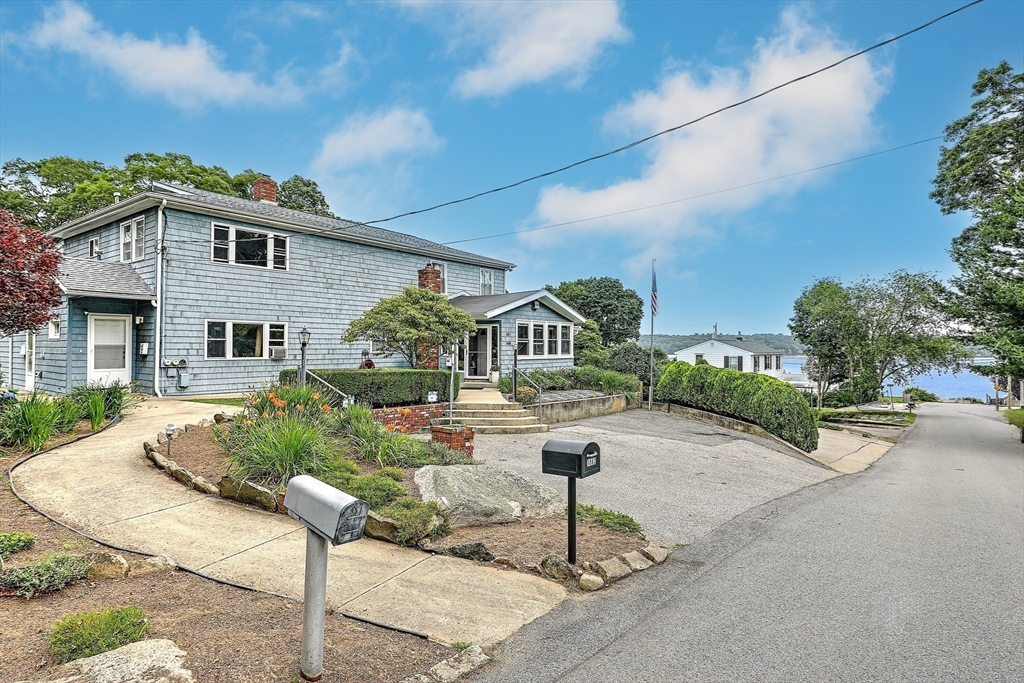 a front view of a house with entertaining space