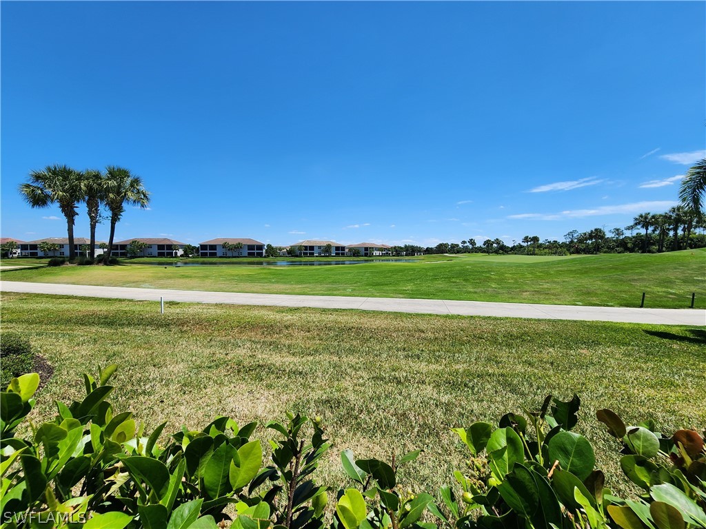 a view of a ocean with a big yard