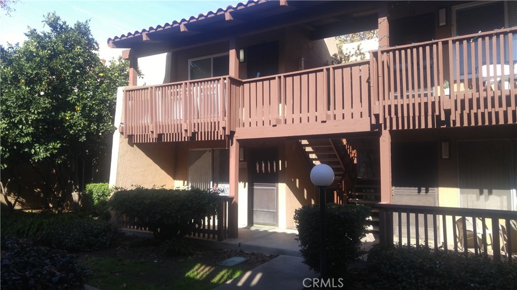 a front view of a house with balcony