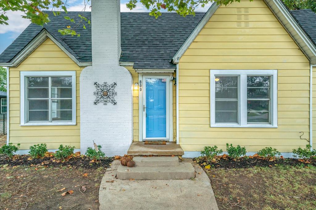 a front view of a house