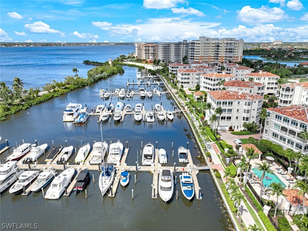 a view of a city with an ocean view