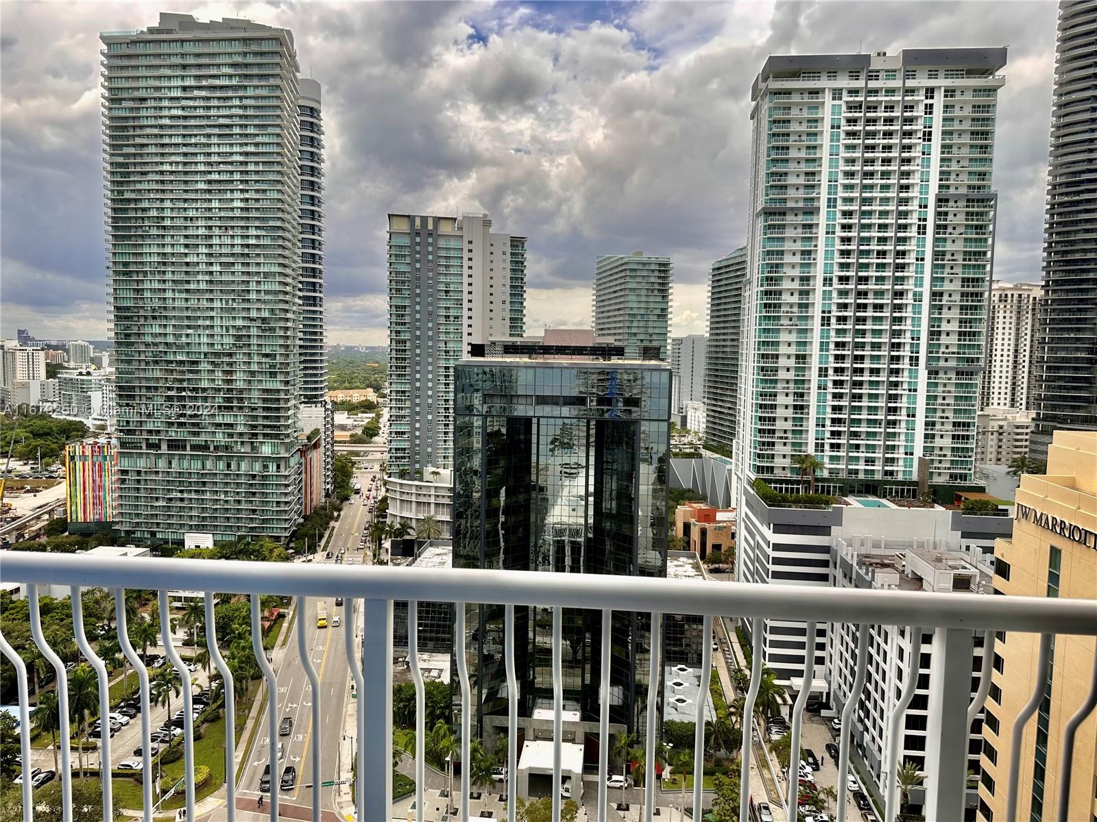 a view of building from balcony