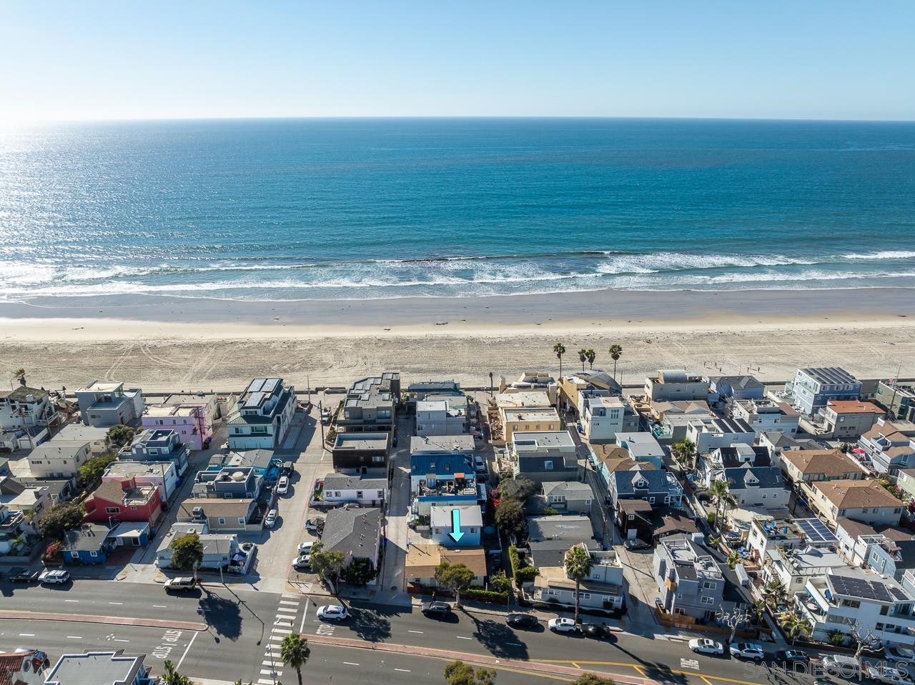 a view of a city and ocean view