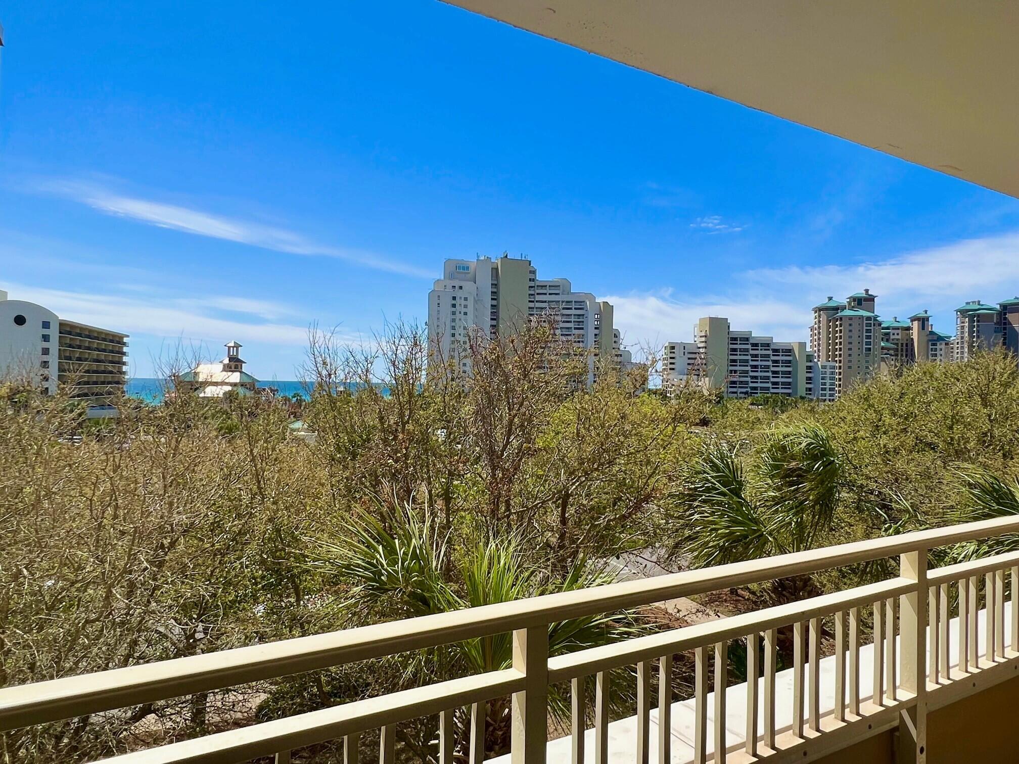 a view of a city from a balcony