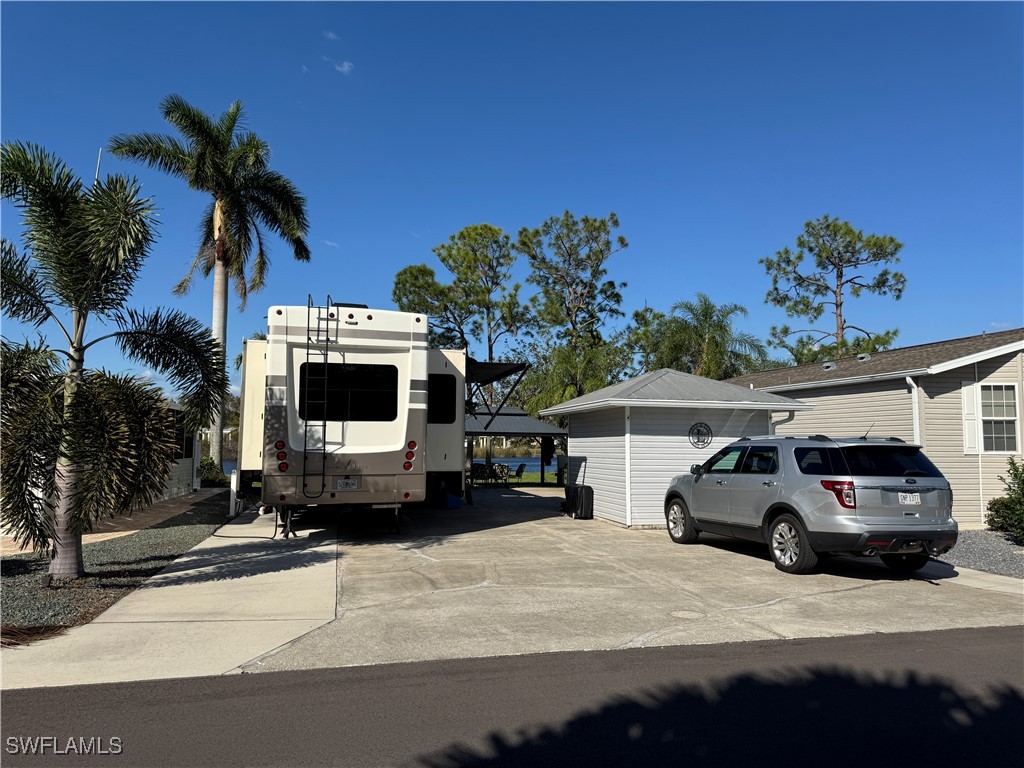 a car parked in front of a house