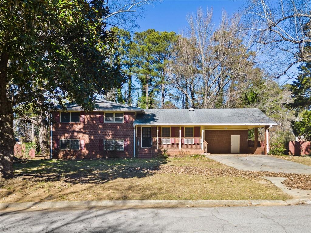 front view of a house with a yard