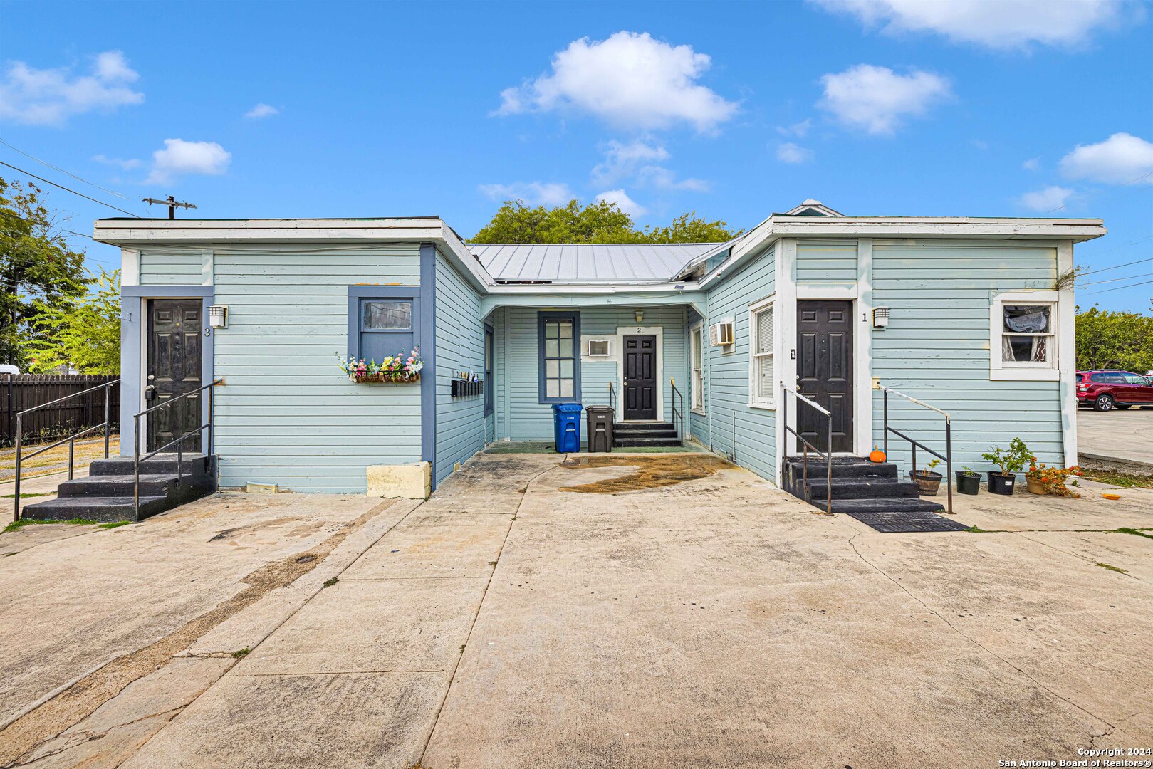 a view of a house with patio