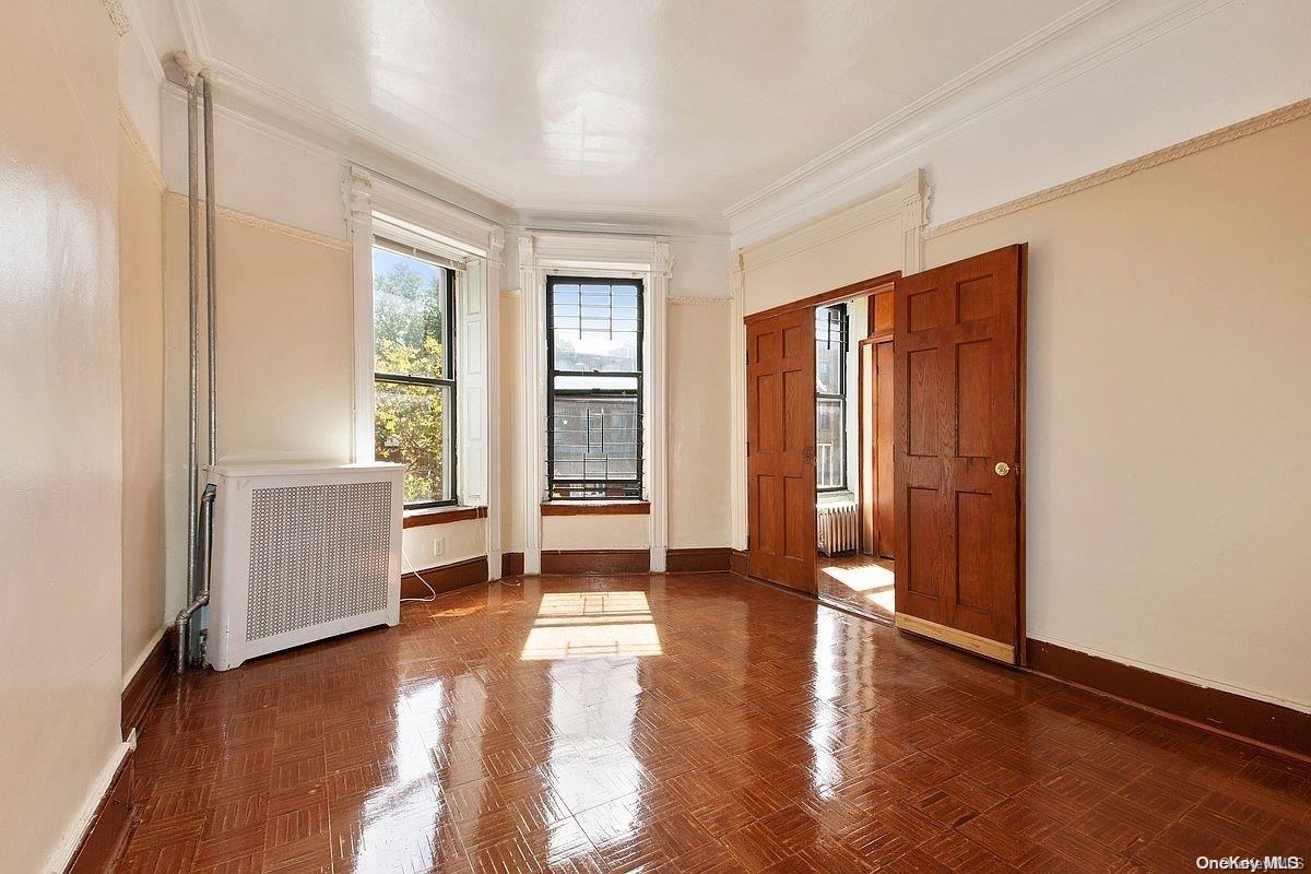 wooden floor and windows in a room