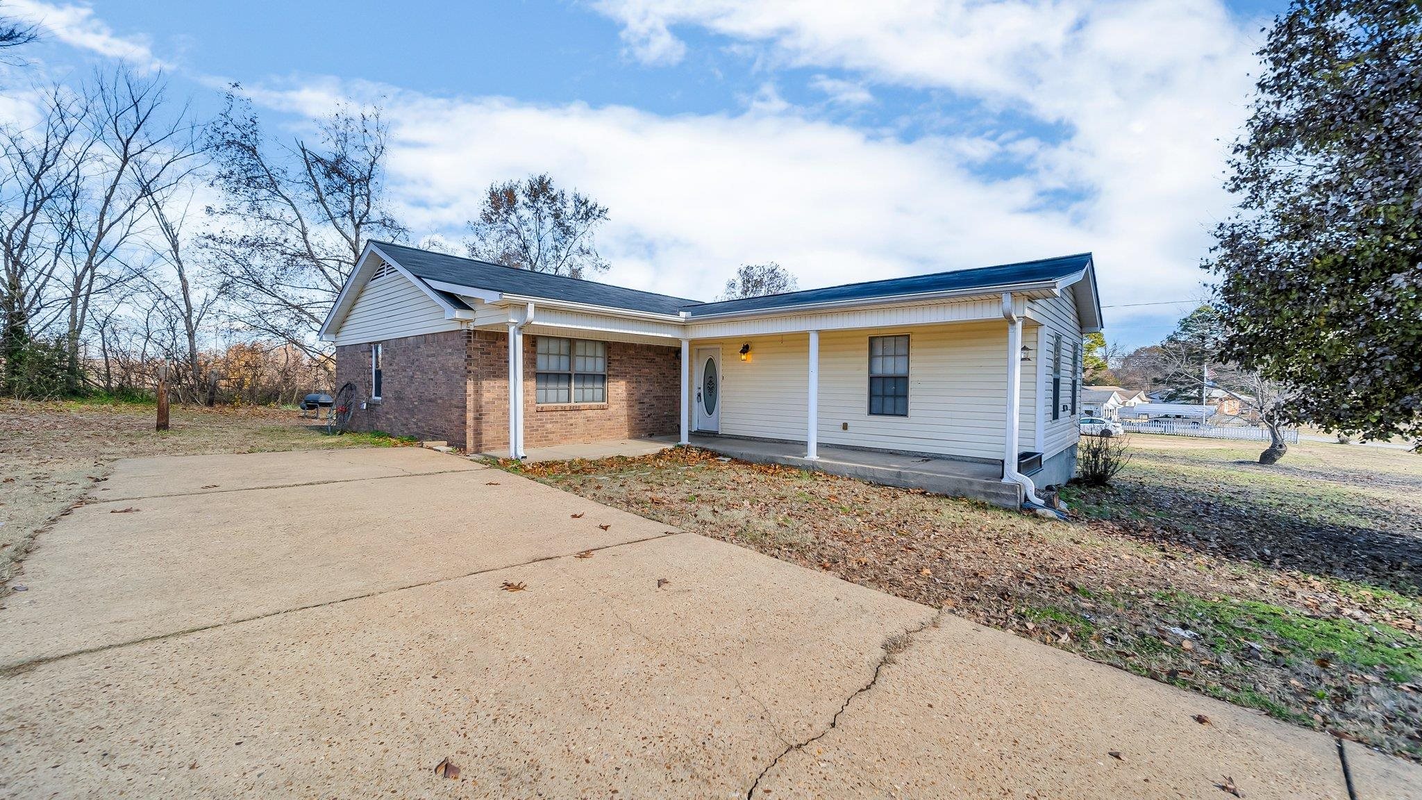 front view of a house with a pathway