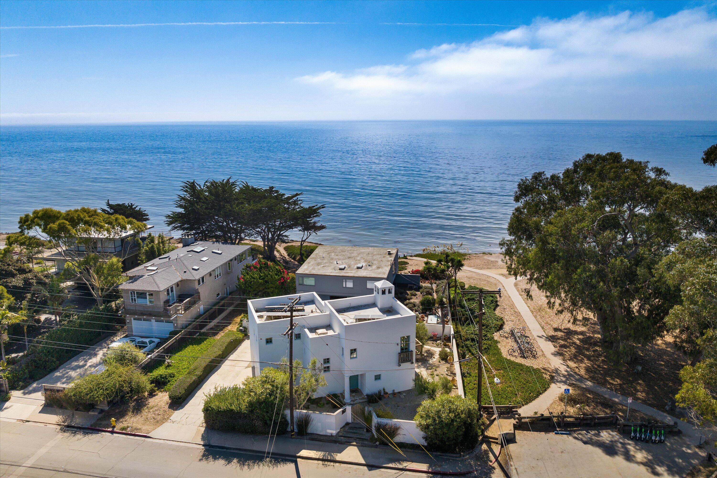 an aerial view of multiple house