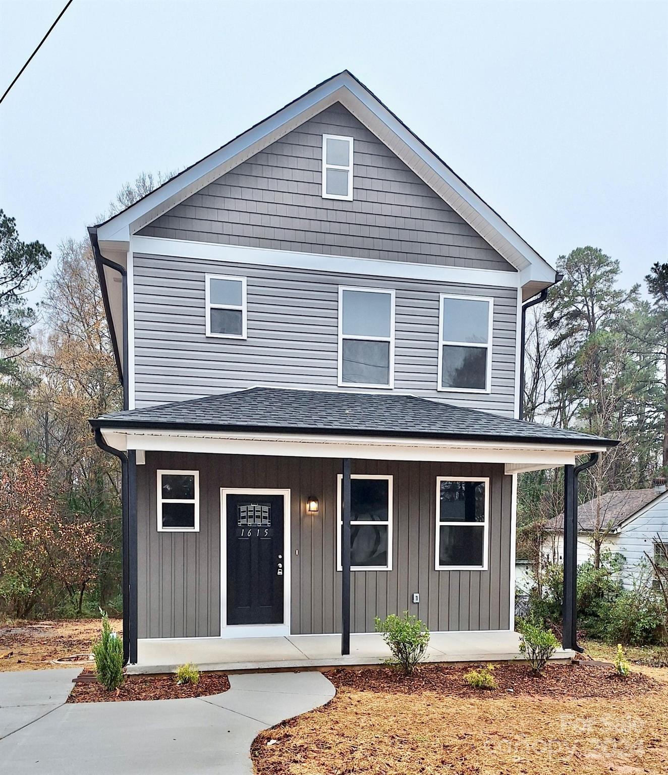 a front view of a house