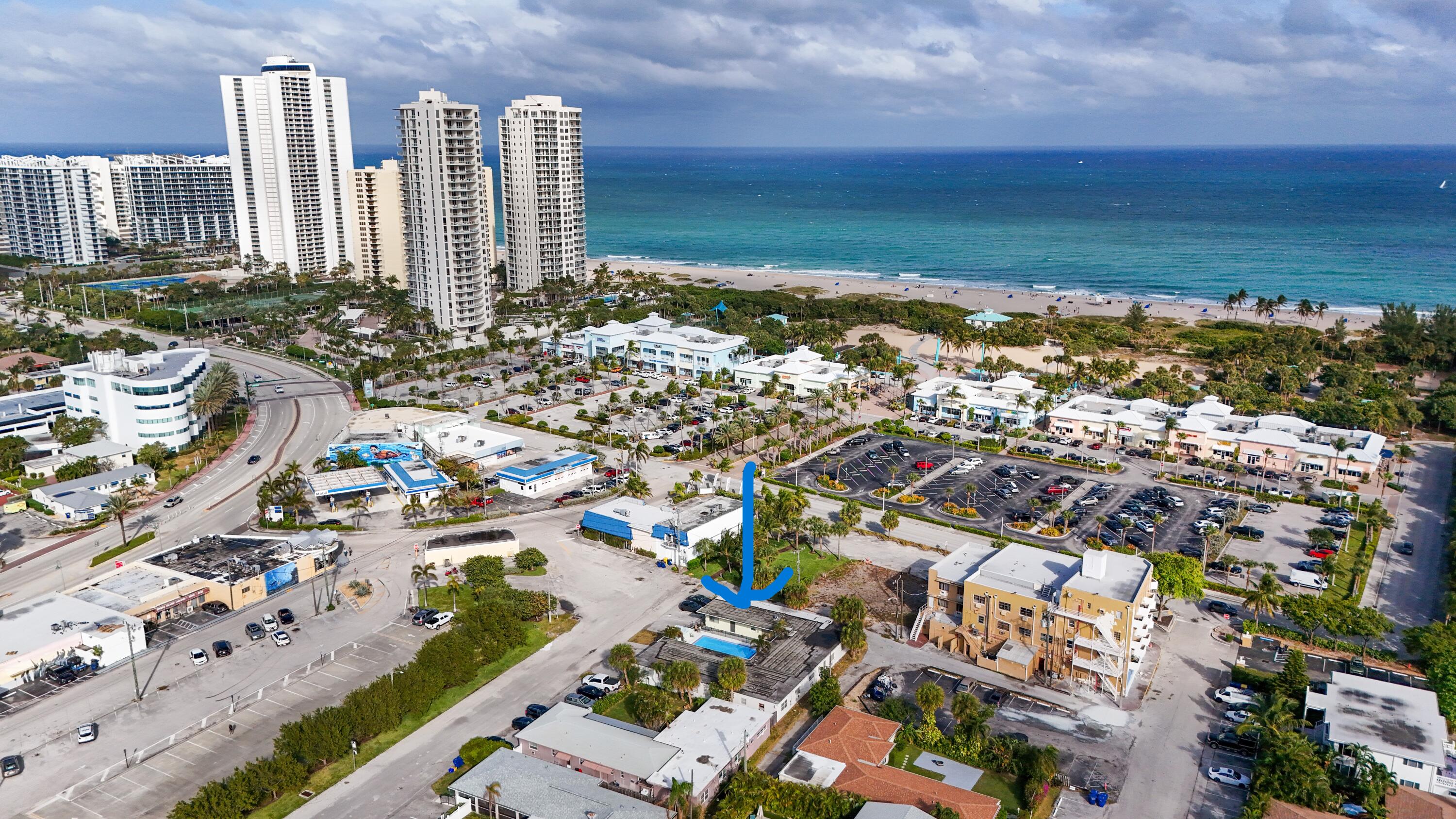 a view of city and ocean