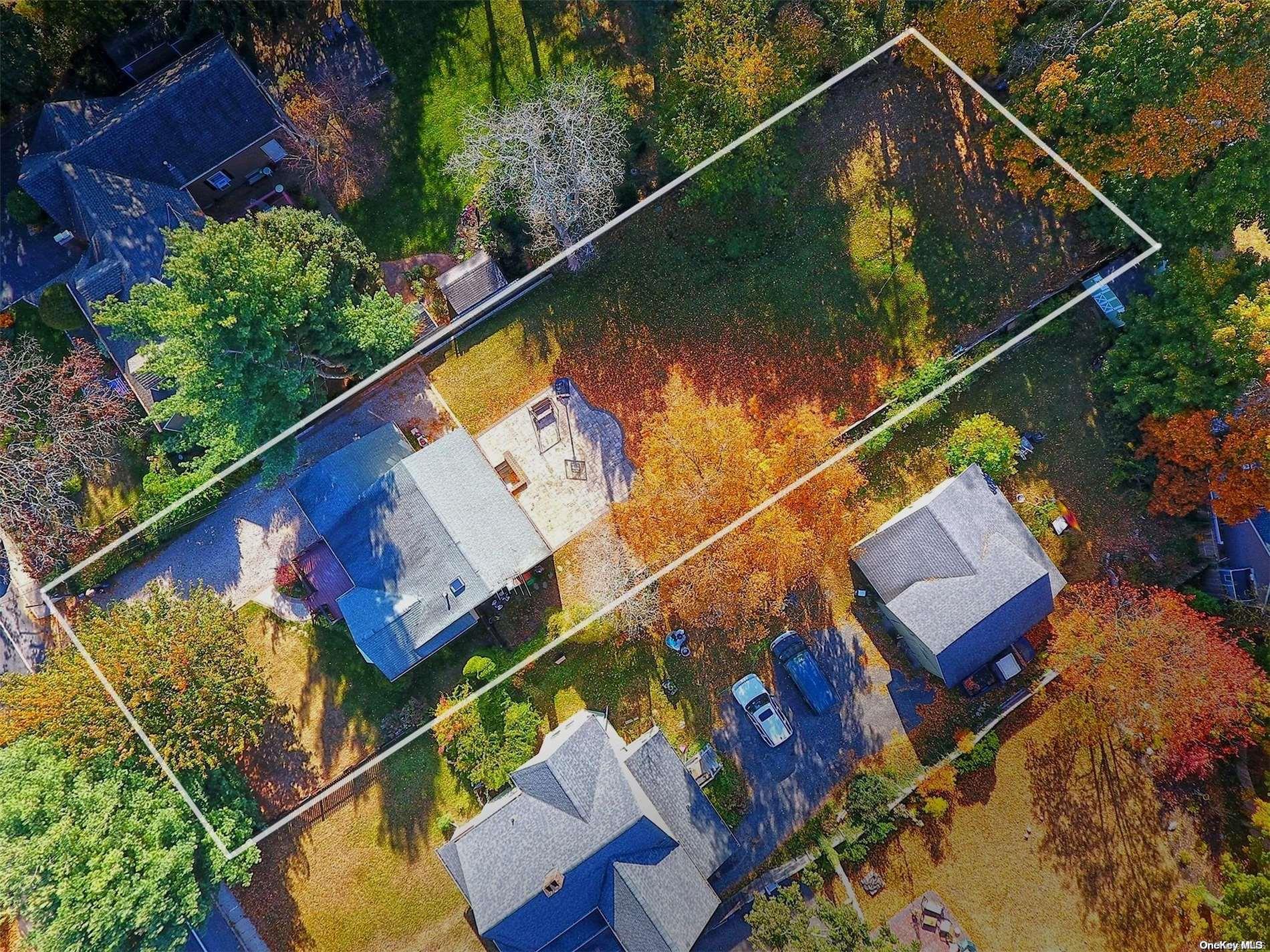 an aerial view of a house