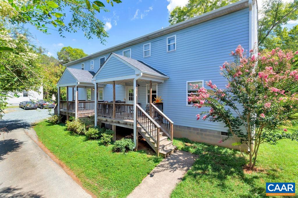 a house view with a garden space