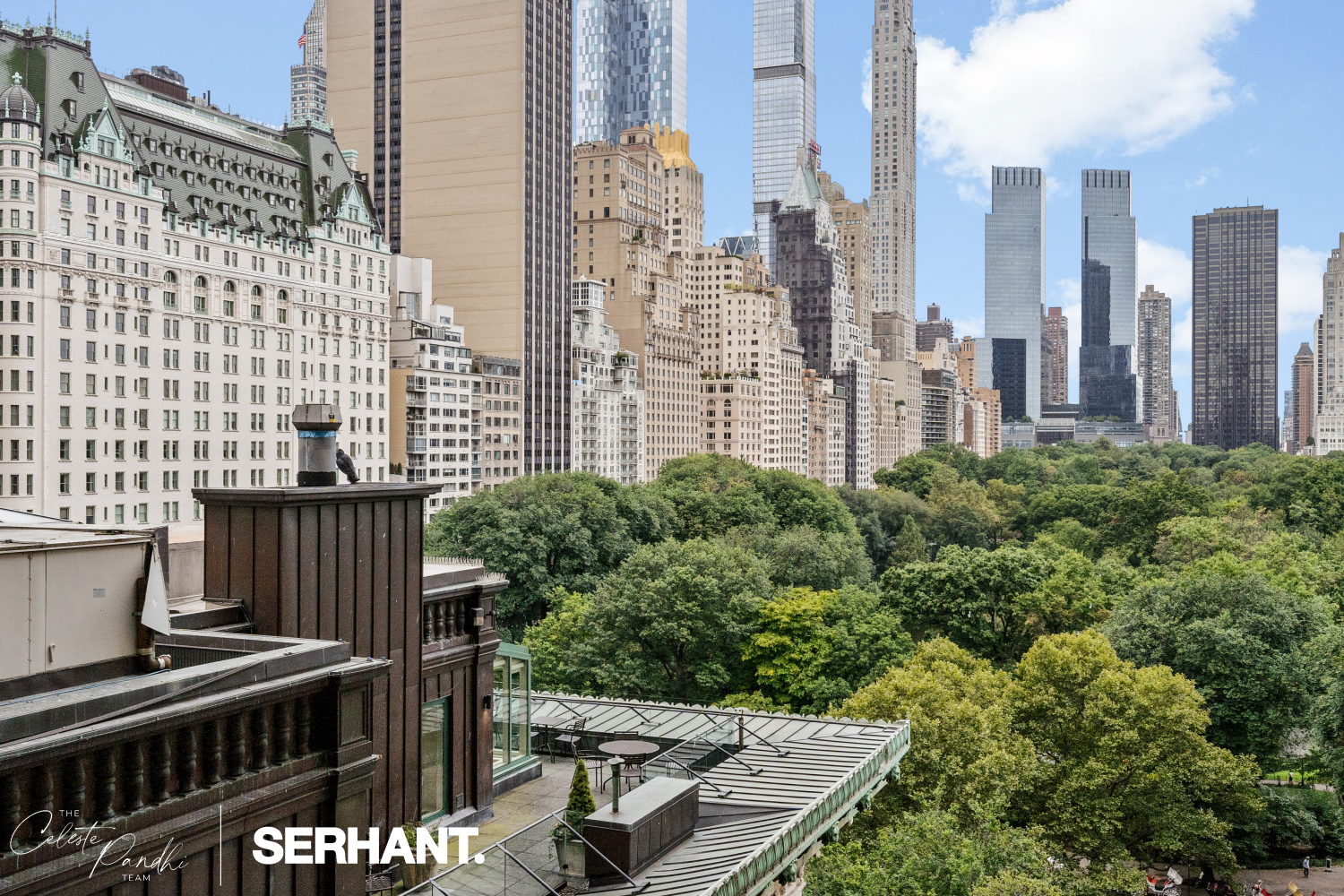 a view of a city with tall buildings