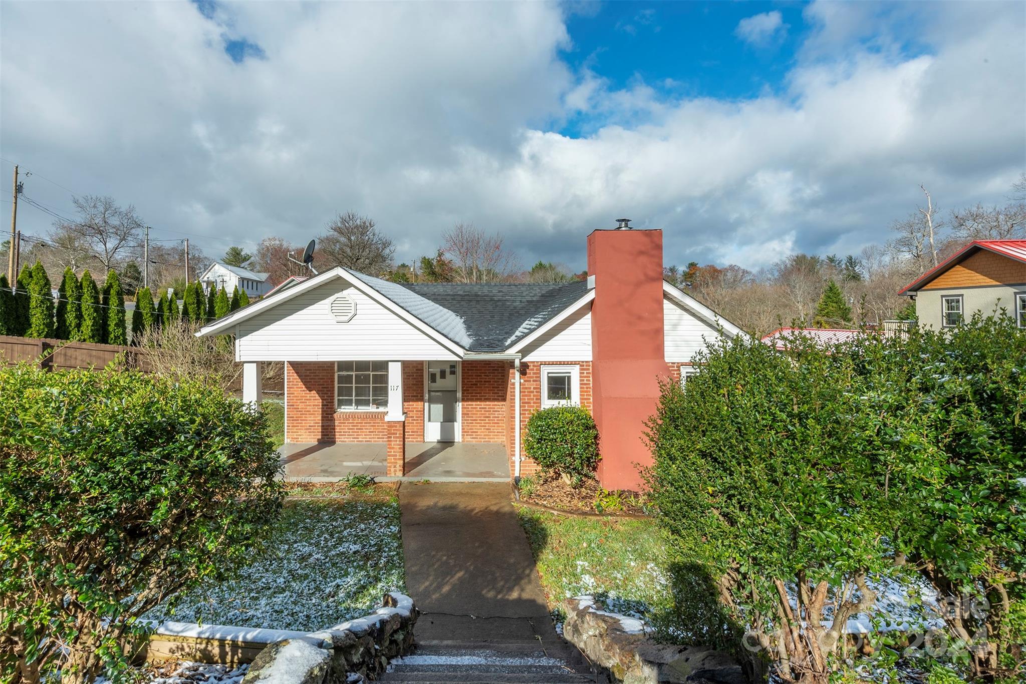 an aerial view of a house