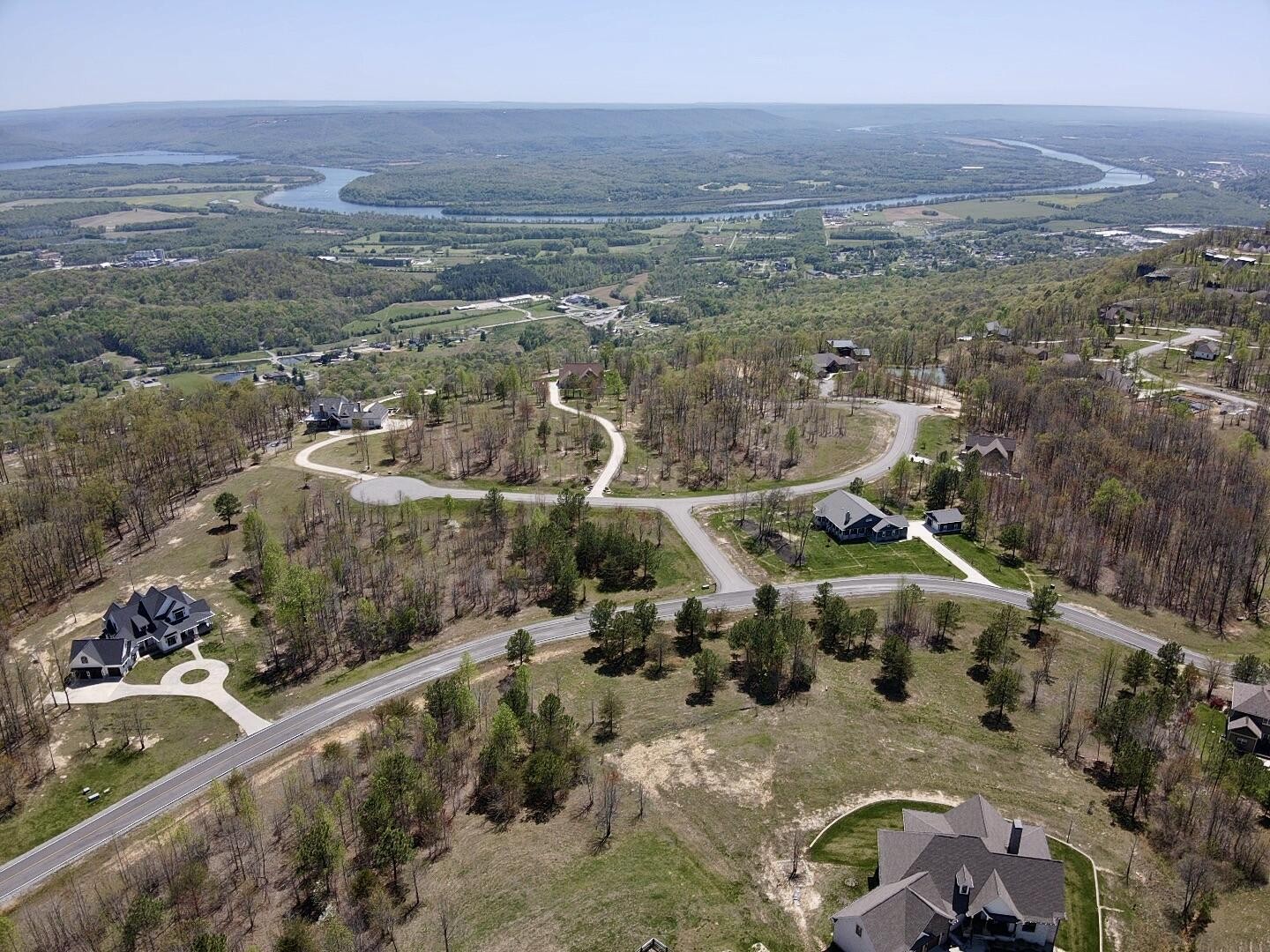 an aerial view of multiple house