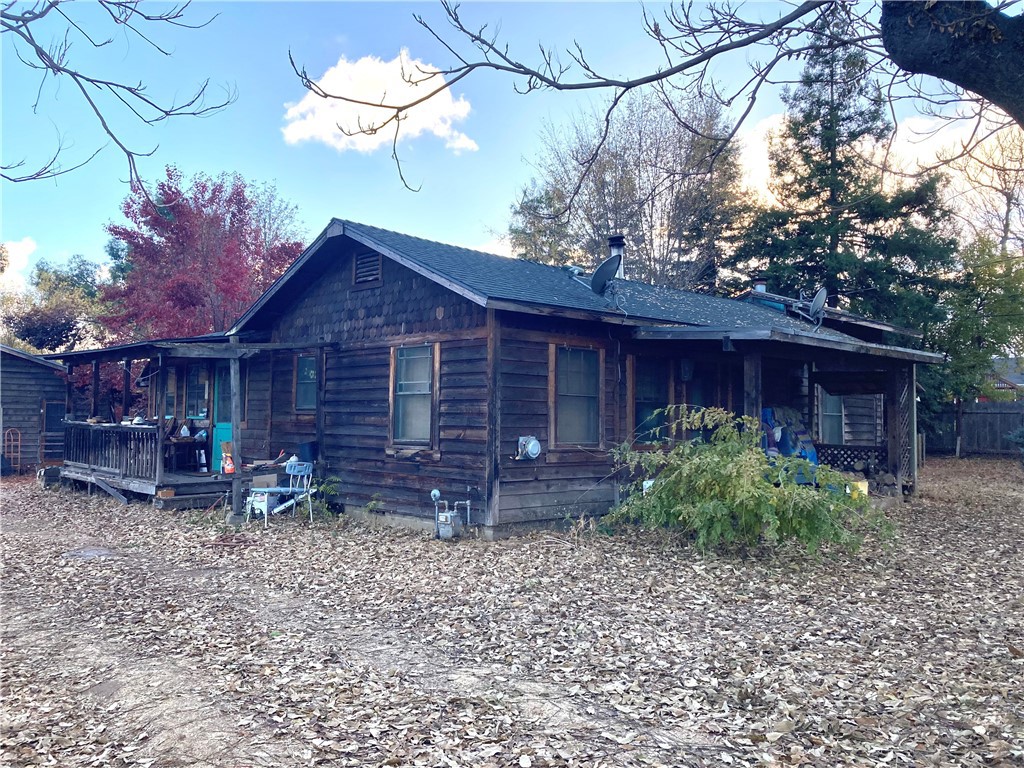 a front view of house with yard and seating area