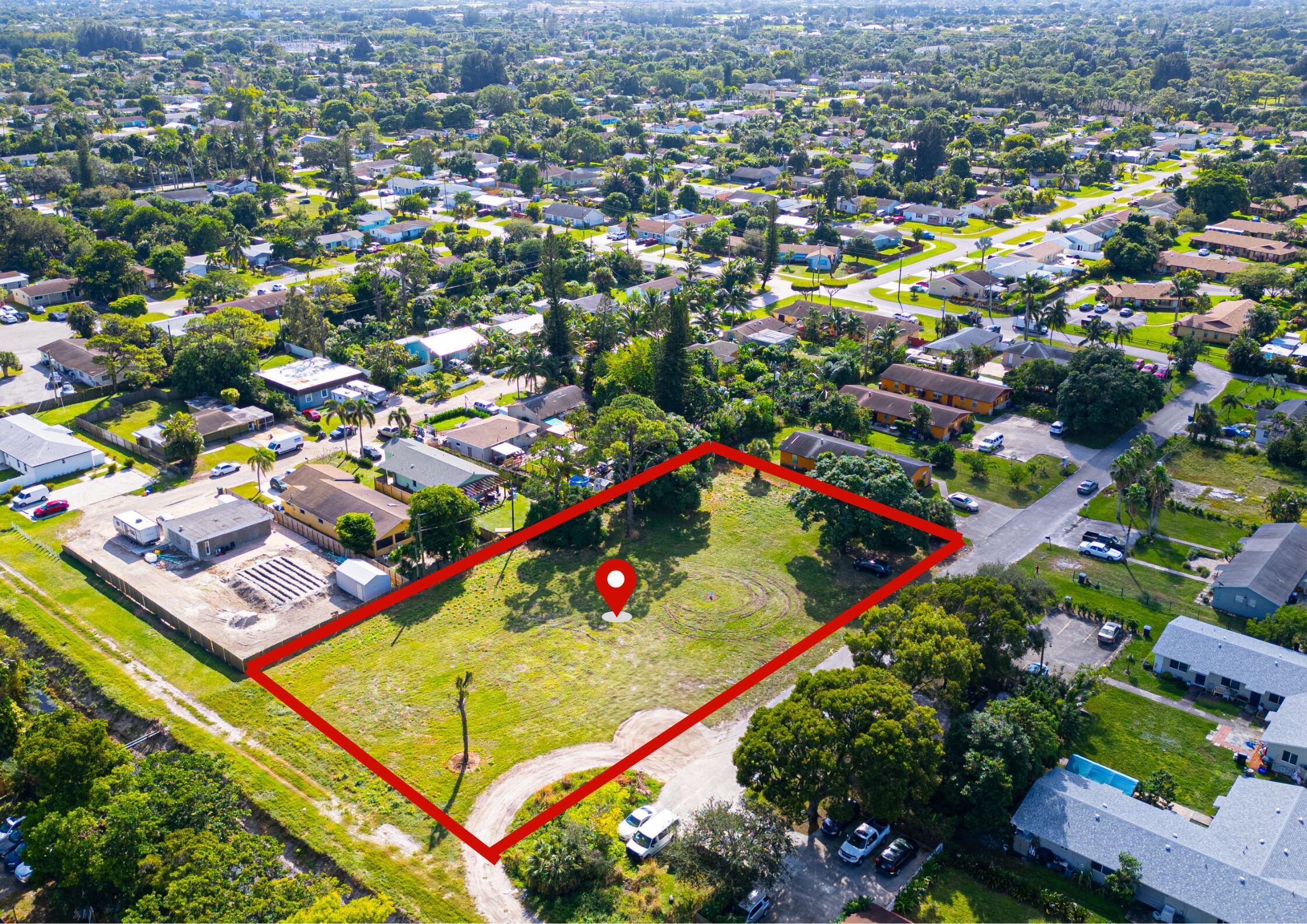 an aerial view of multiple house