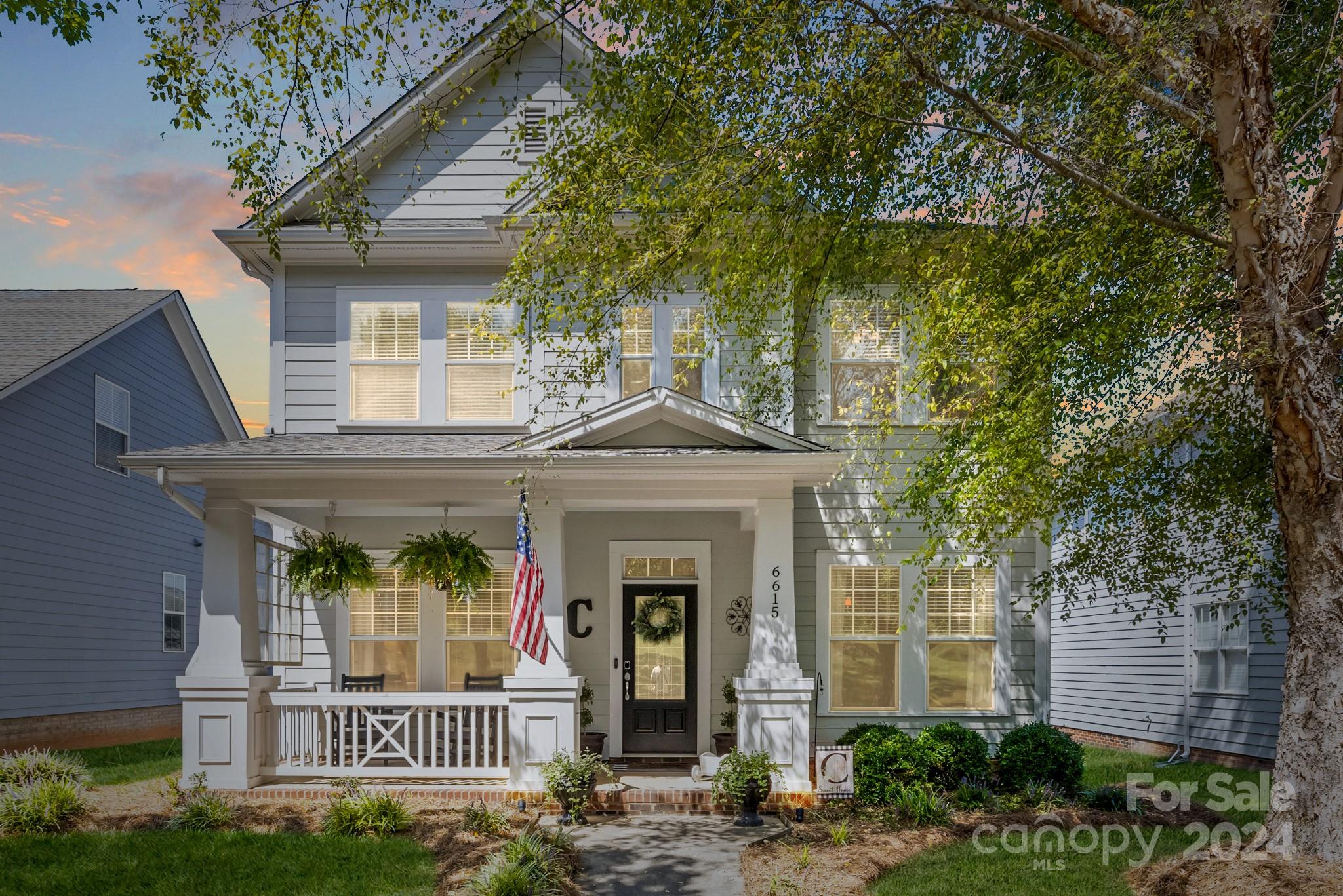 front view of a house with a porch