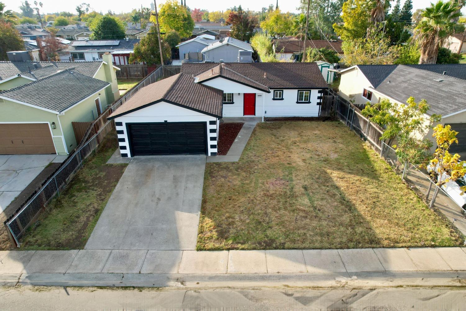 an aerial view of a house