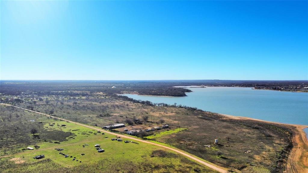 a view of a lake with a beach