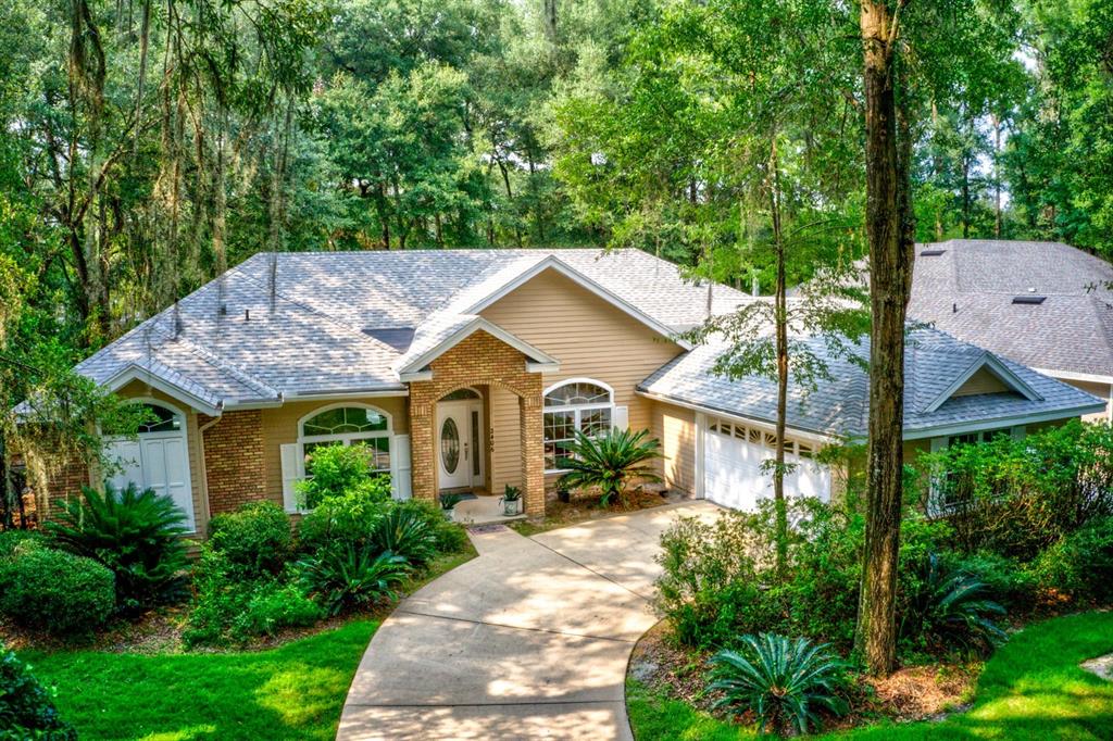 a house view with a garden space