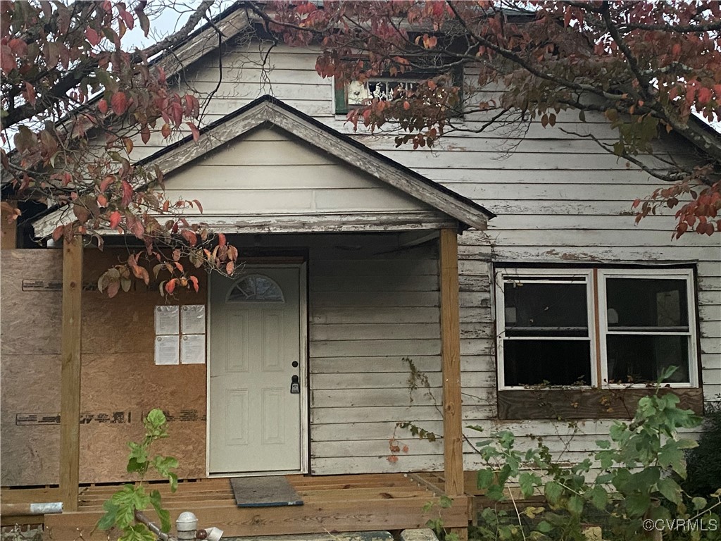 a view of front door of a house