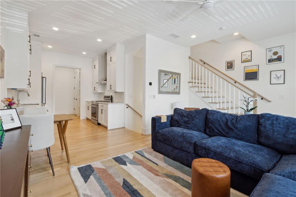 a living room with furniture