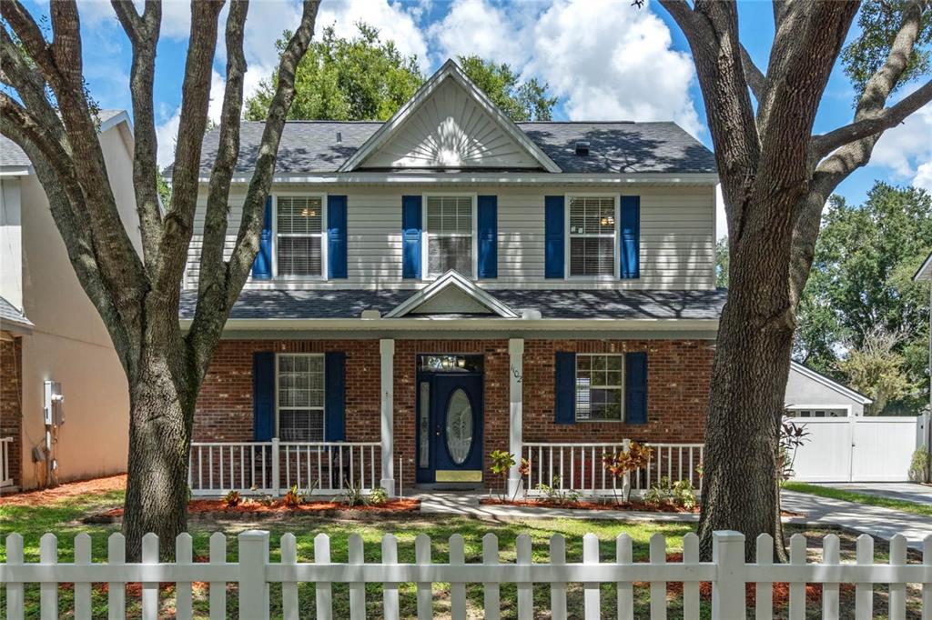 front view of a house with a porch